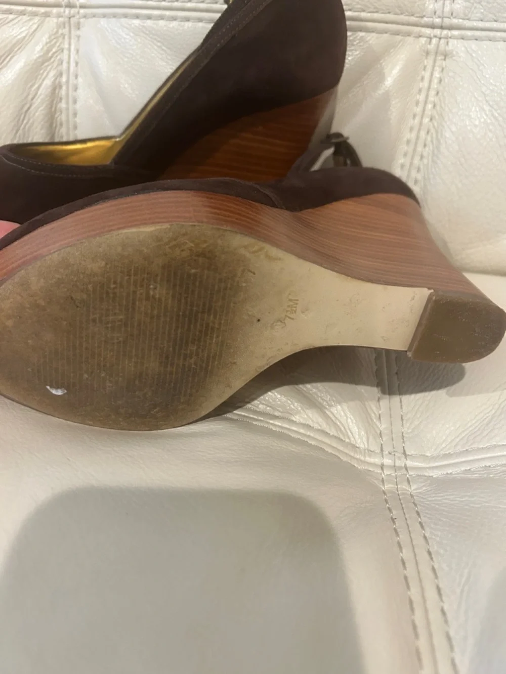 Guess by Marciano brown suede peep-toe wedge heels Women’s size 7.5M